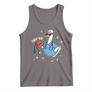 Cuff 'Em ER Nurse Tank Top Funny Silly Goose Meme TS14 Deep Heather Print Your Wear
