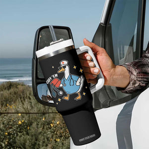 Cuff 'Em ER Nurse Tumbler With Handle Funny Silly Goose Meme TS14 Print Your Wear