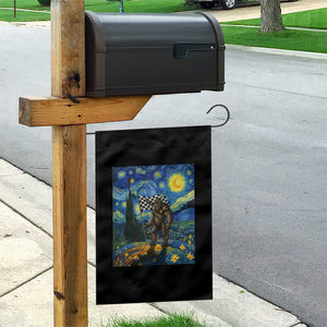 Bigfoot Racing Garden Flag Sasquatch Checkered Flag Starry Night Van Gogh TS14 Print Your Wear