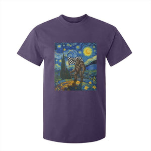 Bigfoot Racing T Shirt For Kid Sasquatch Checkered Flag Starry Night Van Gogh TS14 Purple Print Your Wear