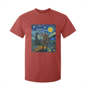 Bigfoot Racing T Shirt For Kid Sasquatch Checkered Flag Starry Night Van Gogh TS14 Red Print Your Wear