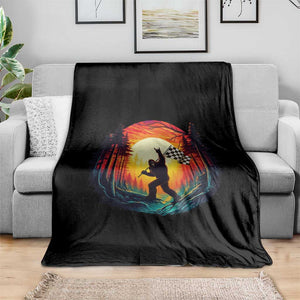 Bigfoot Racing Throw Blanket Sasquatch Checkered Flag TS14 Print Your Wear