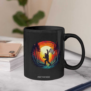 Bigfoot Racing Coffee Mug Sasquatch Checkered Flag TS14 Print Your Wear