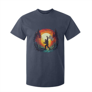 Bigfoot Racing T Shirt For Kid Sasquatch Checkered Flag TS14 Navy Print Your Wear