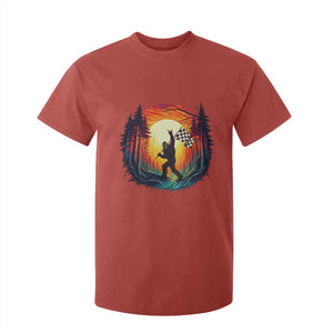 Bigfoot Racing T Shirt For Kid Sasquatch Checkered Flag TS14 Red Print Your Wear