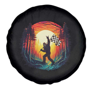 Bigfoot Racing Spare Tire Cover Sasquatch Checkered Flag TS14 Print Your Wear
