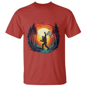 Bigfoot Racing T Shirt Sasquatch Checkered Flag TS14 Red Print Your Wear