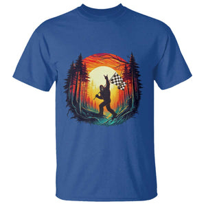 Bigfoot Racing T Shirt Sasquatch Checkered Flag TS14 Royal Blue Print Your Wear