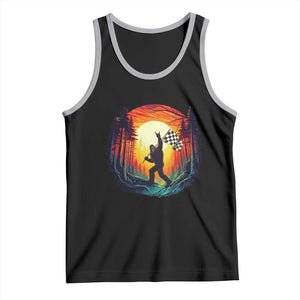 Bigfoot Racing Tank Top Sasquatch Checkered Flag TS14 Black Athletic Heather Print Your Wear