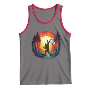 Bigfoot Racing Tank Top Sasquatch Checkered Flag TS14 Deep Heather Red Print Your Wear