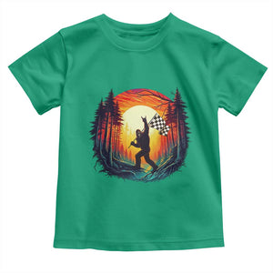 Bigfoot Racing Toddler T Shirt Sasquatch Checkered Flag TS14 Irish Green Print Your Wear