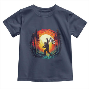 Bigfoot Racing Toddler T Shirt Sasquatch Checkered Flag TS14 Navy Print Your Wear