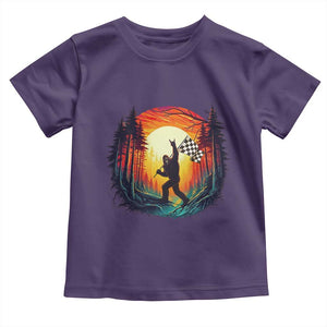 Bigfoot Racing Toddler T Shirt Sasquatch Checkered Flag TS14 Purple Print Your Wear