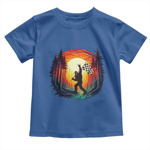 Bigfoot Racing Toddler T Shirt Sasquatch Checkered Flag TS14 Royal Blue Print Your Wear