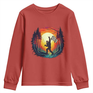 Bigfoot Racing Youth Sweatshirt Sasquatch Checkered Flag TS14 Red Print Your Wear