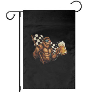 Funny Bigfoot Garden Flag Sasquatch Drinking Beer Racing Car TS14 Black Print Your Wear