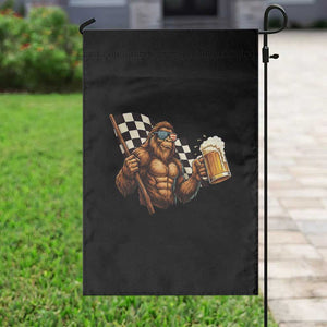 Funny Bigfoot Garden Flag Sasquatch Drinking Beer Racing Car TS14 Print Your Wear