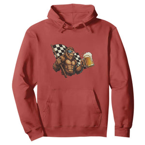 Funny Bigfoot Hoodie Sasquatch Drinking Beer Racing Car TS14 Red Print Your Wear