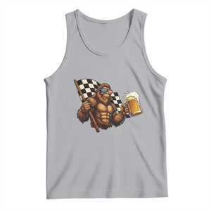 Funny Bigfoot Tank Top Sasquatch Drinking Beer Racing Car TS14 Athletic Heather Print Your Wear