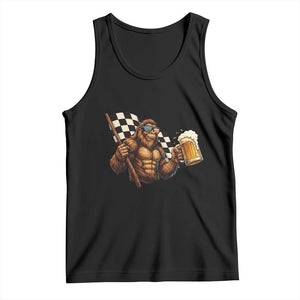 Funny Bigfoot Tank Top Sasquatch Drinking Beer Racing Car TS14 Black Print Your Wear