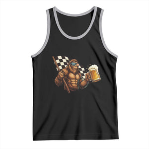 Funny Bigfoot Tank Top Sasquatch Drinking Beer Racing Car TS14 Black Athletic Heather Print Your Wear