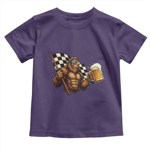 Funny Bigfoot Toddler T Shirt Sasquatch Drinking Beer Racing Car TS14 Purple Print Your Wear