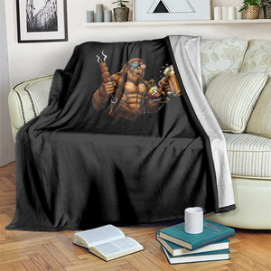 Funny Bigfoot BBQ Party Throw Blanket Sasquatch Drinking Beer Celebrate Championship TS14 Print Your Wear