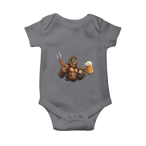 Funny Bigfoot BBQ Party Baby Onesie Sasquatch Drinking Beer Celebrate Championship TS14 Charcoal Print Your Wear