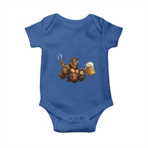 Funny Bigfoot BBQ Party Baby Onesie Sasquatch Drinking Beer Celebrate Championship TS14 Royal Blue Print Your Wear