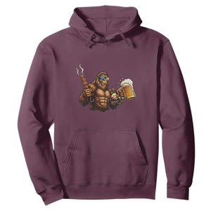 Funny Bigfoot BBQ Party Hoodie Sasquatch Drinking Beer Celebrate Championship TS14 Maroon Print Your Wear