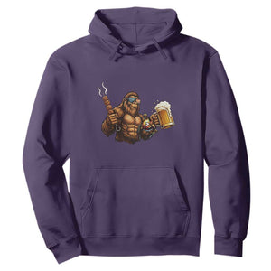 Funny Bigfoot BBQ Party Hoodie Sasquatch Drinking Beer Celebrate Championship TS14 Purple Print Your Wear