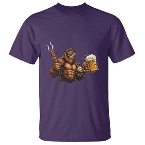 Funny Bigfoot BBQ Party T Shirt Sasquatch Drinking Beer Celebrate Championship TS14 Purple Print Your Wear