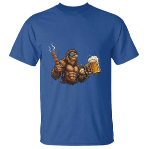 Funny Bigfoot BBQ Party T Shirt Sasquatch Drinking Beer Celebrate Championship TS14 Royal Blue Print Your Wear