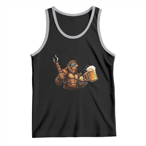 Funny Bigfoot BBQ Party Tank Top Sasquatch Drinking Beer Celebrate Championship TS14 Black Athletic Heather Print Your Wear