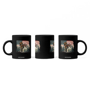 Bigfoot Dirt Bike Coffee Mug Patriotic Sasquatch American Flag TS14 Print Your Wear