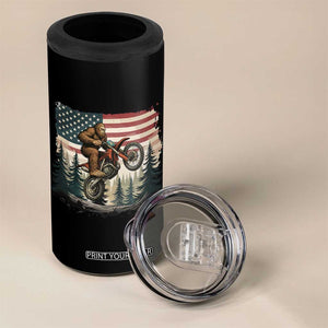 Bigfoot Dirt Bike 4 in 1 Can Cooler Tumbler Patriotic Sasquatch American Flag TS14 Print Your Wear