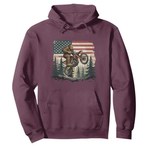 Bigfoot Dirt Bike Hoodie Patriotic Sasquatch American Flag TS14 Maroon Print Your Wear