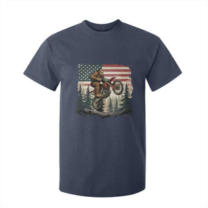 Bigfoot Dirt Bike T Shirt For Kid Patriotic Sasquatch American Flag TS14 Navy Print Your Wear