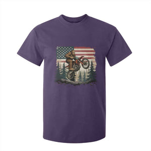 Bigfoot Dirt Bike T Shirt For Kid Patriotic Sasquatch American Flag TS14 Purple Print Your Wear