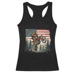 Bigfoot Dirt Bike Racerback Tank Top Patriotic Sasquatch American Flag TS14 Black Print Your Wear