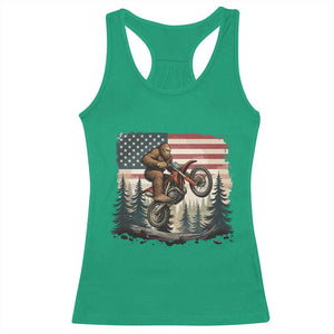 Bigfoot Dirt Bike Racerback Tank Top Patriotic Sasquatch American Flag TS14 Irish Green Print Your Wear