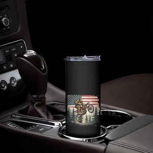 Bigfoot Dirt Bike Skinny Tumbler Patriotic Sasquatch American Flag TS14 Print Your Wear