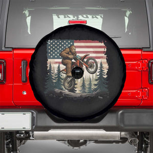 Bigfoot Dirt Bike Spare Tire Cover Patriotic Sasquatch American Flag TS14 Black Print Your Wear