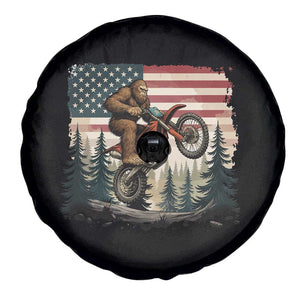 Bigfoot Dirt Bike Spare Tire Cover Patriotic Sasquatch American Flag TS14 Print Your Wear
