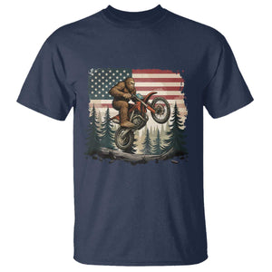 Bigfoot Dirt Bike T Shirt Patriotic Sasquatch American Flag TS14 Navy Print Your Wear