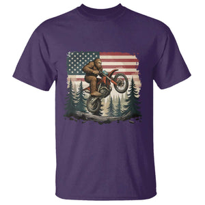 Bigfoot Dirt Bike T Shirt Patriotic Sasquatch American Flag TS14 Purple Print Your Wear