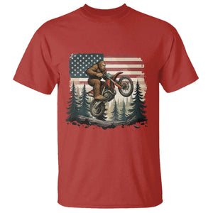 Bigfoot Dirt Bike T Shirt Patriotic Sasquatch American Flag TS14 Red Print Your Wear