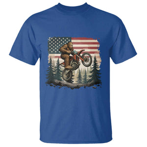 Bigfoot Dirt Bike T Shirt Patriotic Sasquatch American Flag TS14 Royal Blue Print Your Wear