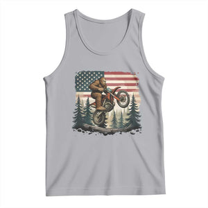Bigfoot Dirt Bike Tank Top Patriotic Sasquatch American Flag TS14 Athletic Heather Print Your Wear
