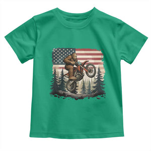 Bigfoot Dirt Bike Toddler T Shirt Patriotic Sasquatch American Flag TS14 Irish Green Print Your Wear
